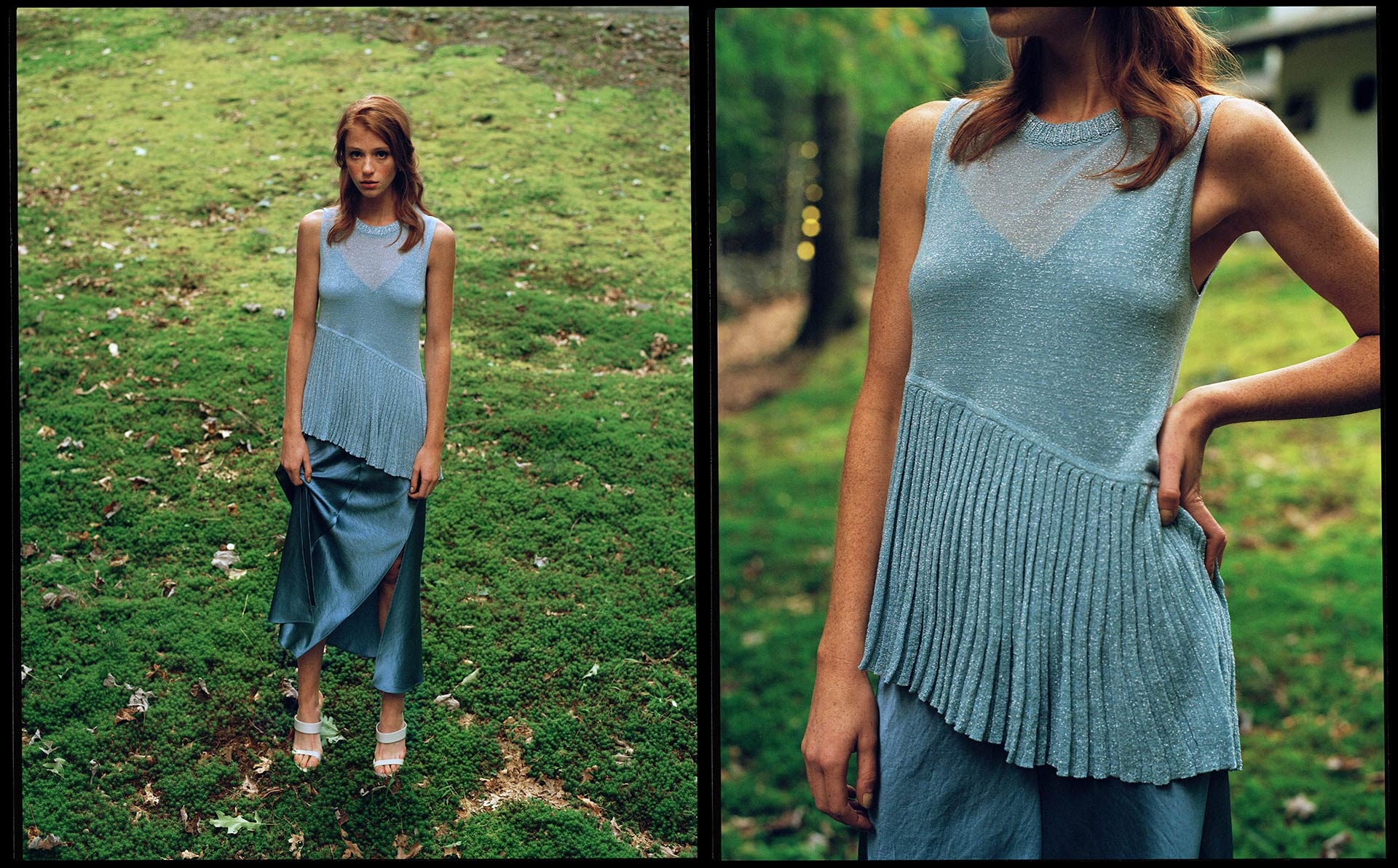 ITALIAN SHINE PLEATED TOP