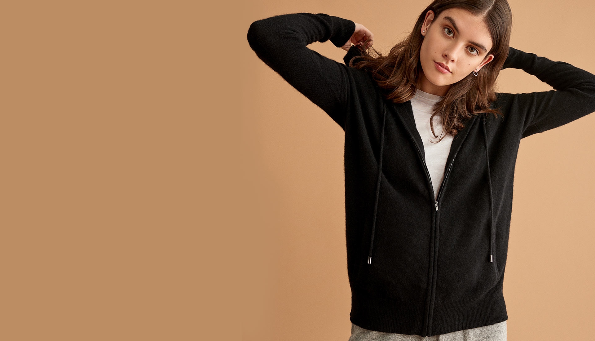 ESSENTIAL CASHMERE ZIP HOODIE